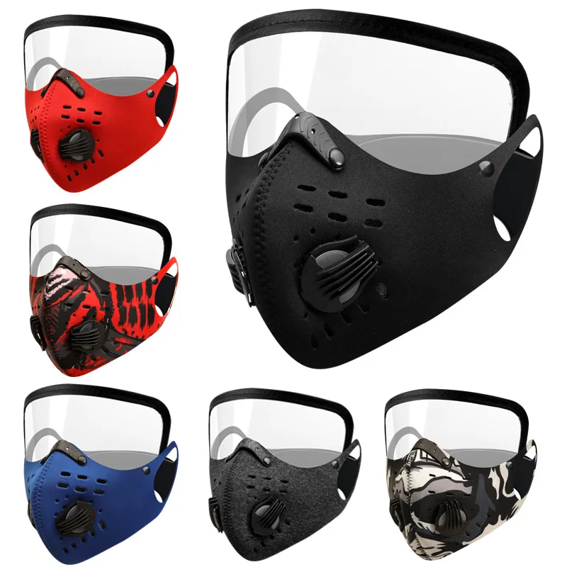 

PM 2.5 Activated Carbon Filter Face Mask Washable Reusable Dustproof Respirator Bicycle Mask Cycling Sport Training Mascarillas