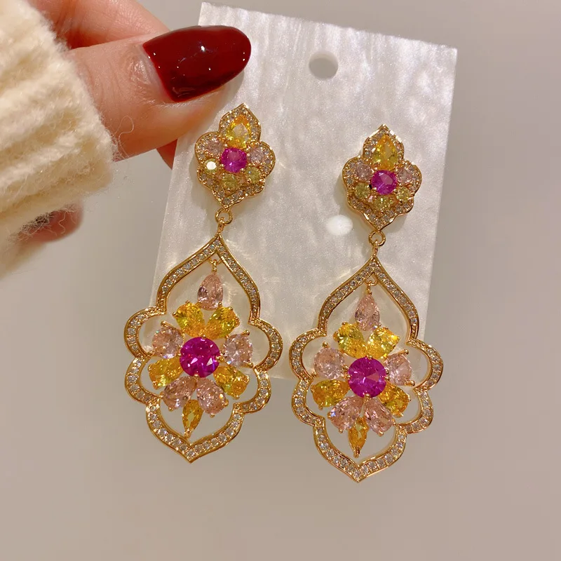 Серьги-подвески женские из серебра 925 пробы с фианитами | Украшения и аксессуары