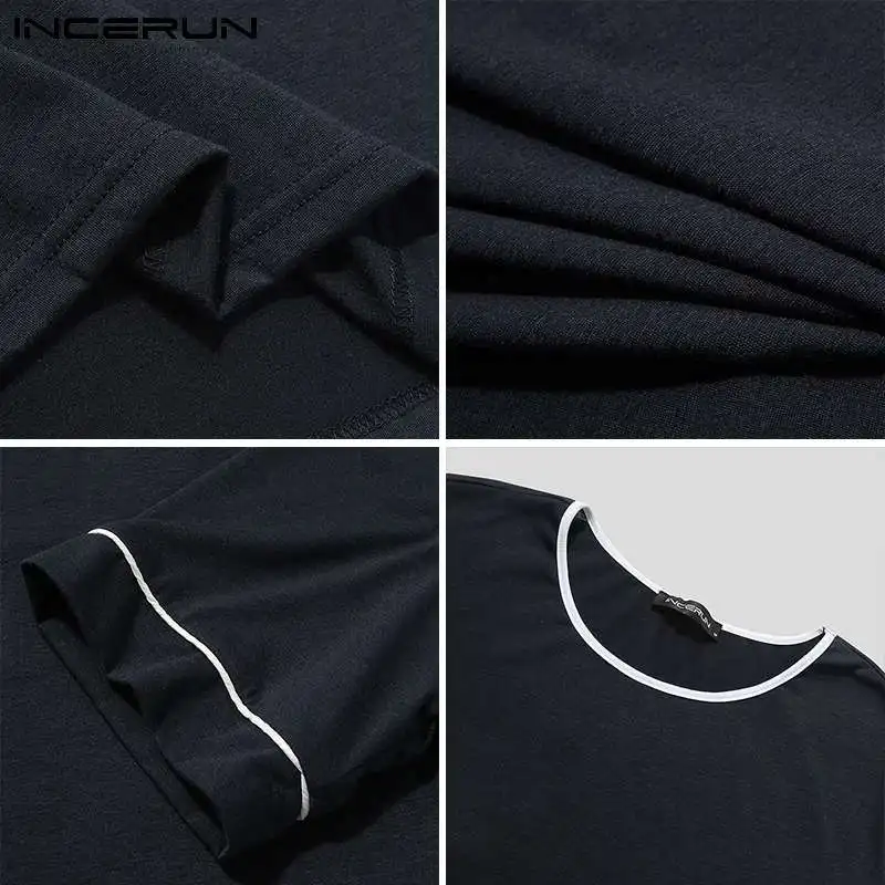 

INCERUN Men Pajamas Sets Homewear Loose Short Sleeve Sleep Tops & Shorts 2 Pieces Cozy Summer Leisure Men Nightwear Suits S-5XL