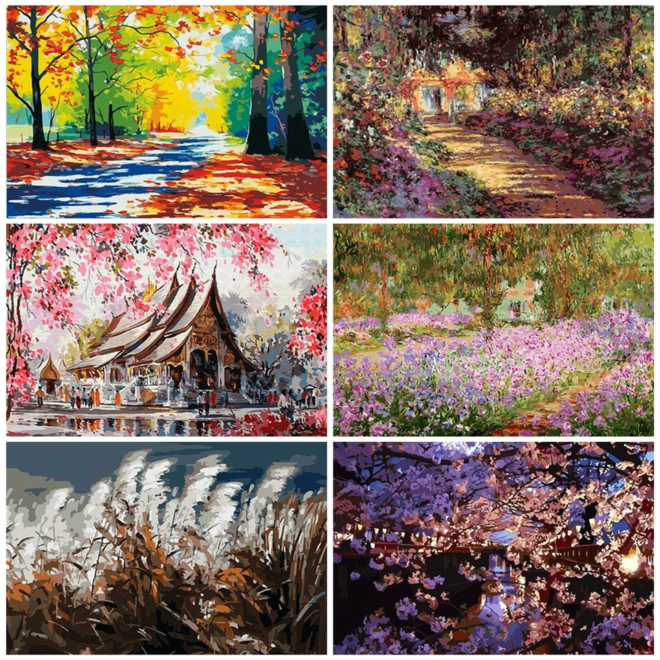 AZQSD краски по номерам наборы холста DIY декорации акриловая краска окраска дерево