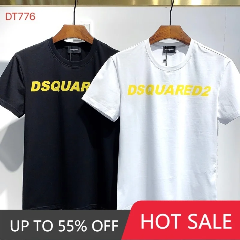 

Men's DSQUARED2 Women's Printed LettersRound Neck Short Sleeve Street Hip Hop Pure Cotton Authentic Tee DSQ T-shirt D0012512