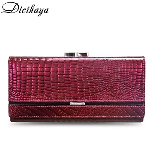 DICIHAYAЛидер продаж, женский клатч из натуральной кожи, кошелек, женские длинные кошельки, Женский кошелек на молнии