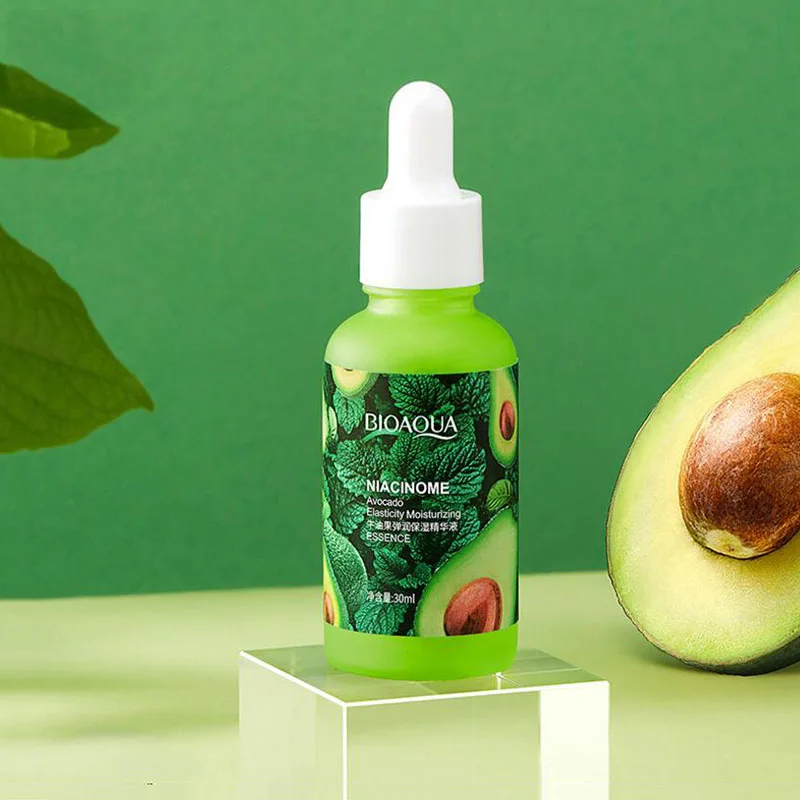 

1Pcs Avocado Elastic Moisturizing Face Serum hydrating Brightening Shrinking Pore Refreshing Essence