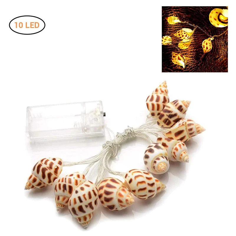 Fashion 1.2m 10 LED Conch String Lights Fairy Light Party Bedroom Room Decor Holiday Lanterns Christmas | Дом и сад