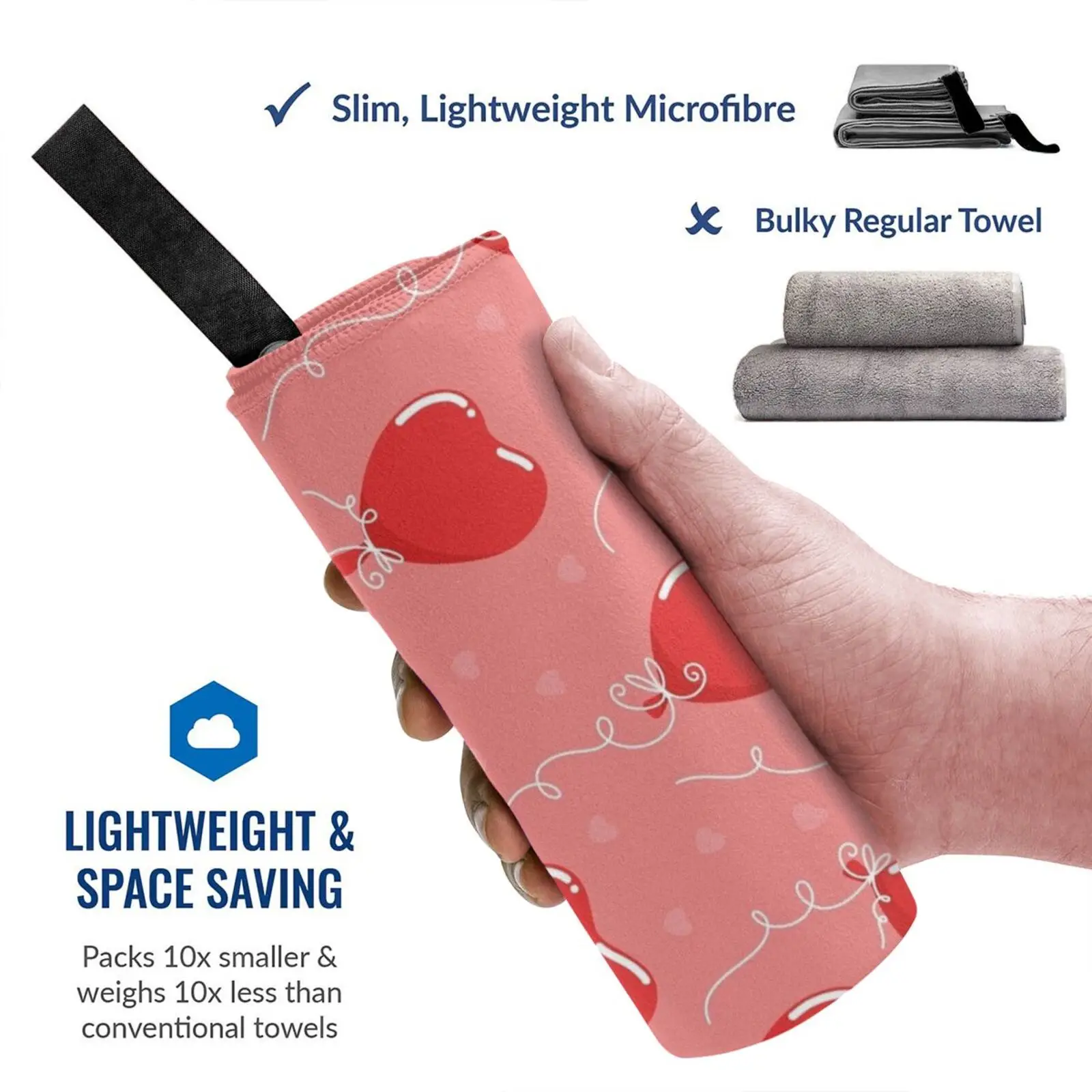 Быстросохнущее полотенце на День Св. Валентина спортивное для спортзала ванны