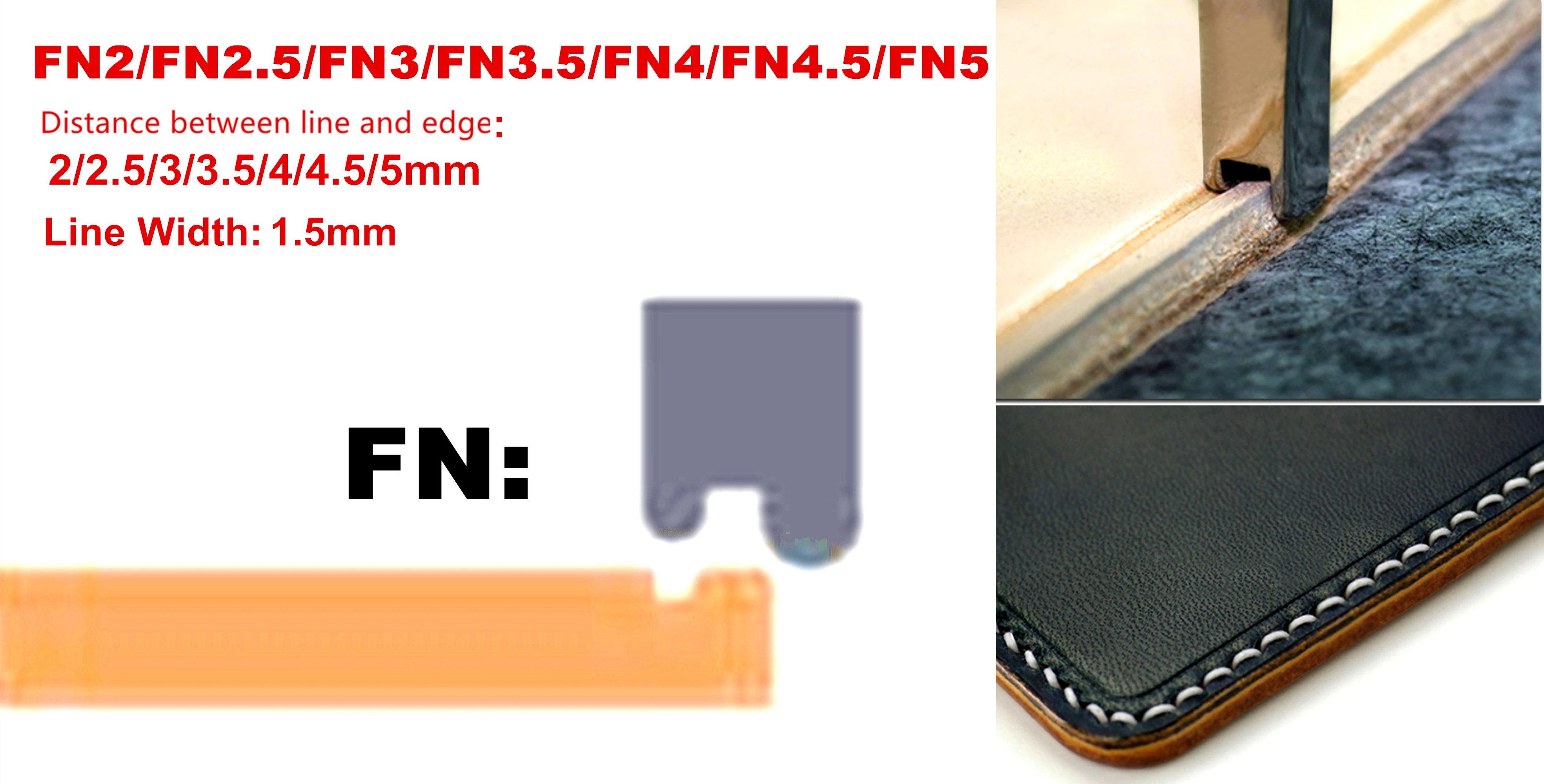 1 шт. 3 мм кожа ремесла FN Тип пресс канавка Creaser Edger инструмент для украшения