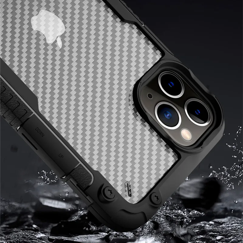 Armor Matte Shockproof Bumper Lanyard Phone Case For iPhone 12 Mini 11 Pro Max XR XS X 7 8 6 S Plus Transparent Anti-Shock Cover | Мобильные