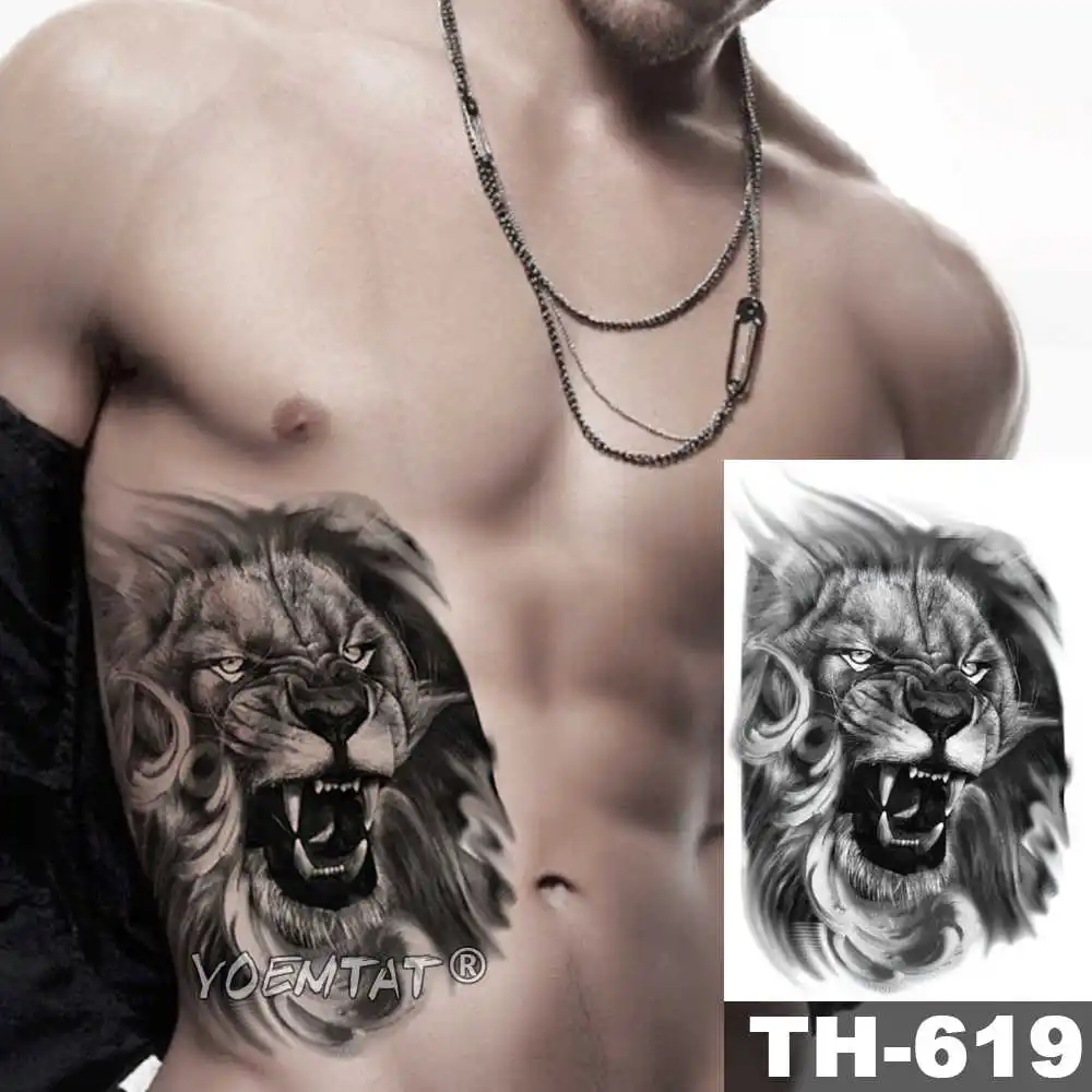 02-TH-619 Трайбл Волк Луна сосны временная татуировка наклейка лисица Водонепроницаемый татуировки лес боди арт рука Поддельные Татуировки Мужчины Женщины - Цвет: 02-TH-619