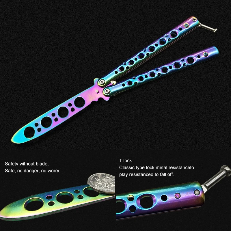 Тренировочный складной нож Balisong нож-бабочка без лезвия из нержавеющей стали