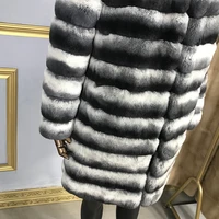 Winter Parka Jacket Real Rex Rabbit Fur Coat Fashion Warm Thicken Outwear High Quality Chinchilla Color