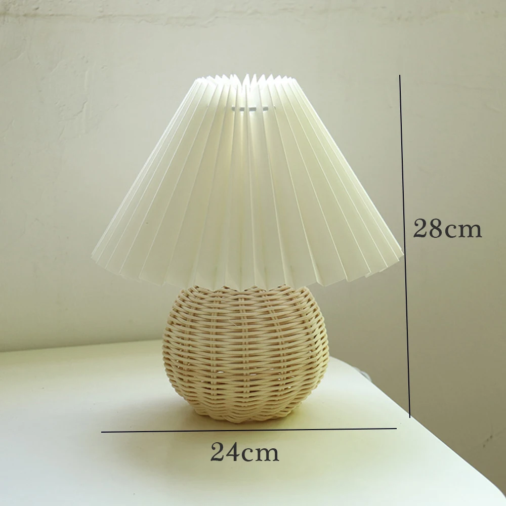 Настольная лампа из ротанга с светодиодный прикроватная настольная