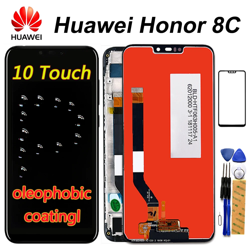 Huawei Honor 8C ЖК-дисплей сенсорный экран дисплей в сборе рамка 10 точек BKK-AL10 BKK-L21 |