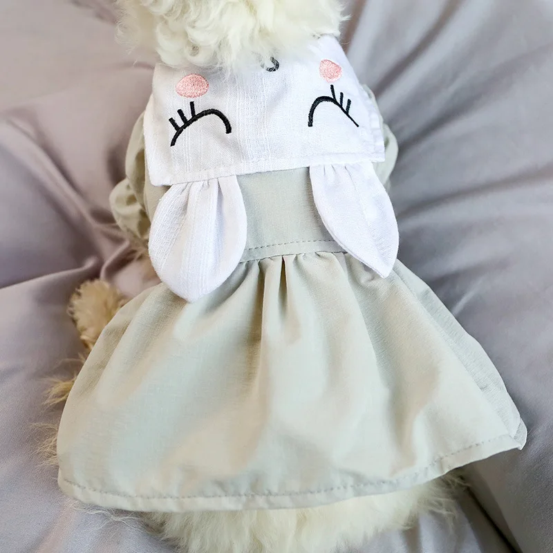 

Pet clothes for small dog cat Spring and summer new rabbit skirt rabbit ear princess skirt Teddy bear dog cat clothing