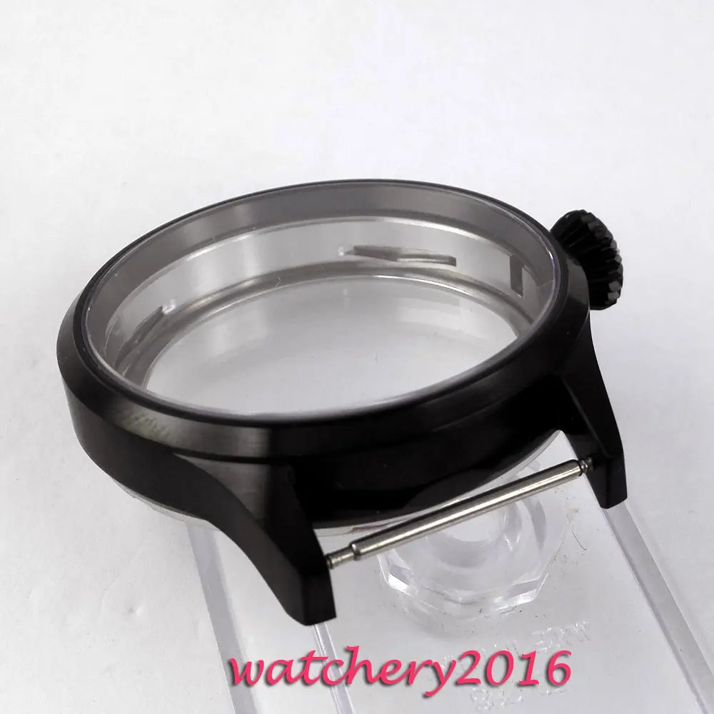 Популярные новейшие Роскошные Брендовые Часы 43 мм с сапфировым стеклом черный PVD