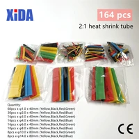 164pcs heat shrink tube kit shrinking assorted polyolefin insulation sleeving heat shrink tubing wire cable 8 sizes 21 s