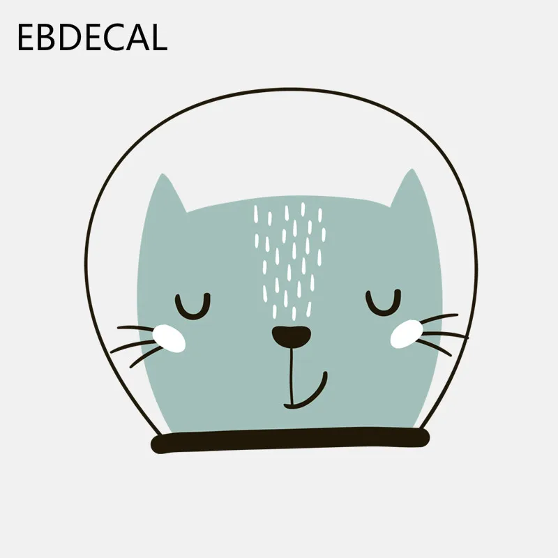 Ebdeckle синий котенок носить космический Шлем Наклейка ПВХ для
