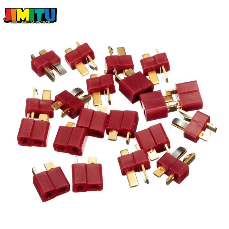 JIMITU 20 шт./10 пар Т-образные разъемы для RC LiPo батареи вертолета Мужской и Женский Разъем Ассортимент Комплект