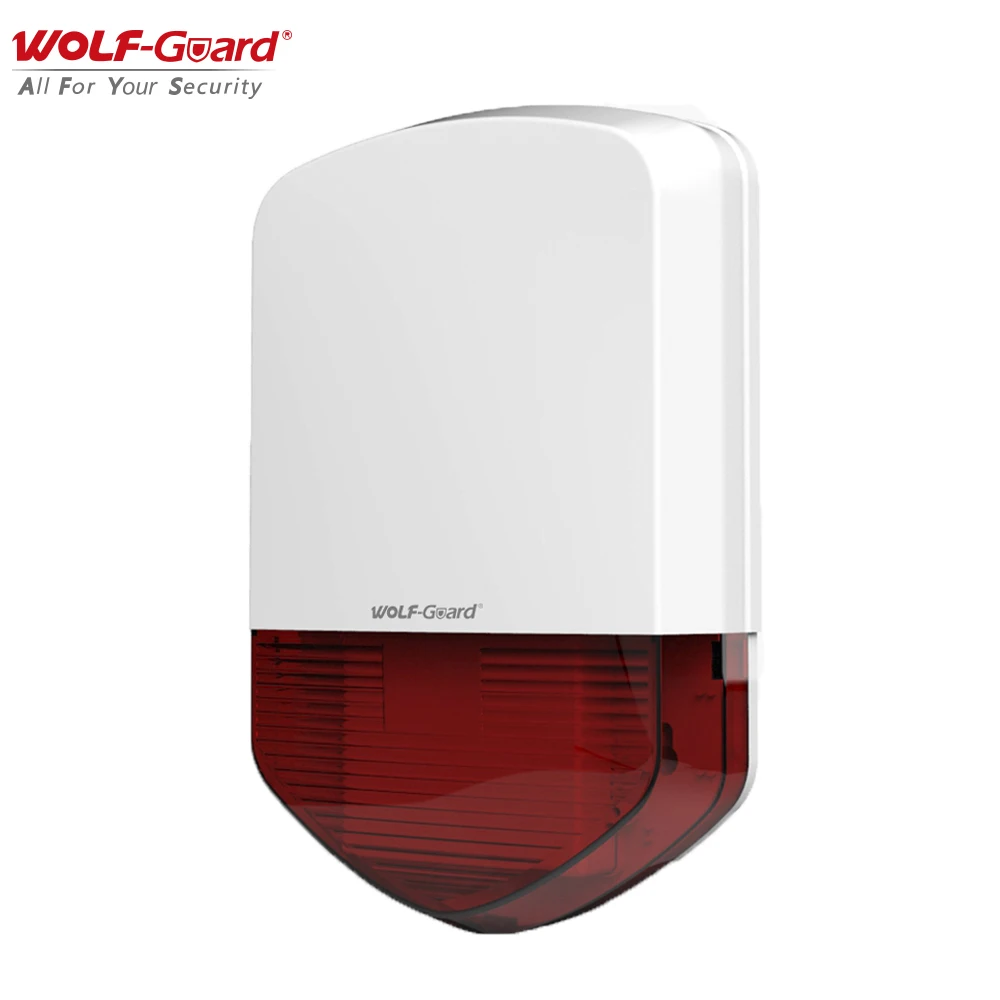 Wolf-Guard 433MHz Wireless Indoor Outdoor Alarm 110dB Waterproof Flashing Siren for GSM Wifi Home Security Alarm Burglar System