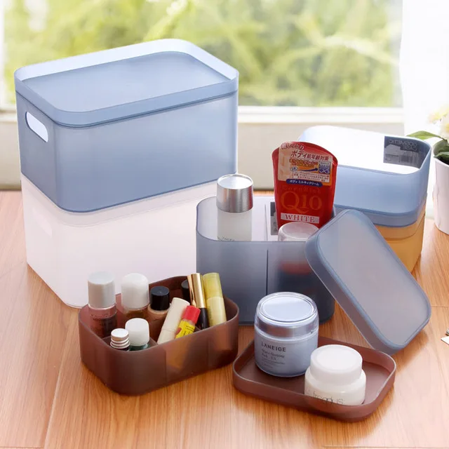 Plastic desktop thickening cosmetics storage box storage box k2297    15.5*11*12cm