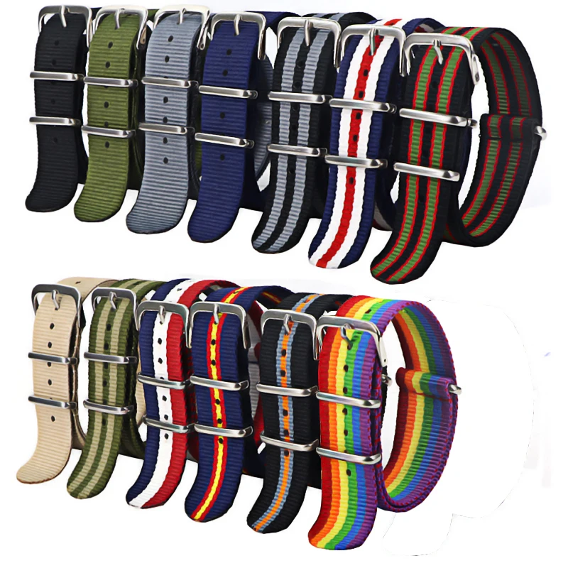 

1pcs Nato Strap 18mm 20mm 22mm Nylon Watch Band Waterproof Watch Strap for Nato Army Sport Watch Dropshipping Belt