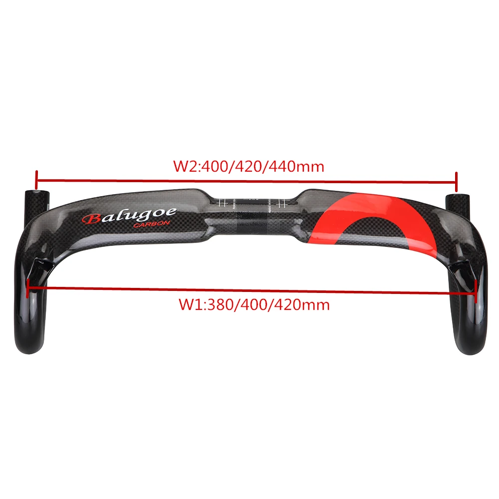Pаспродажа Руль изогнутый из углеродного волокна для дорожного велосипеда, 40/42/44 см
