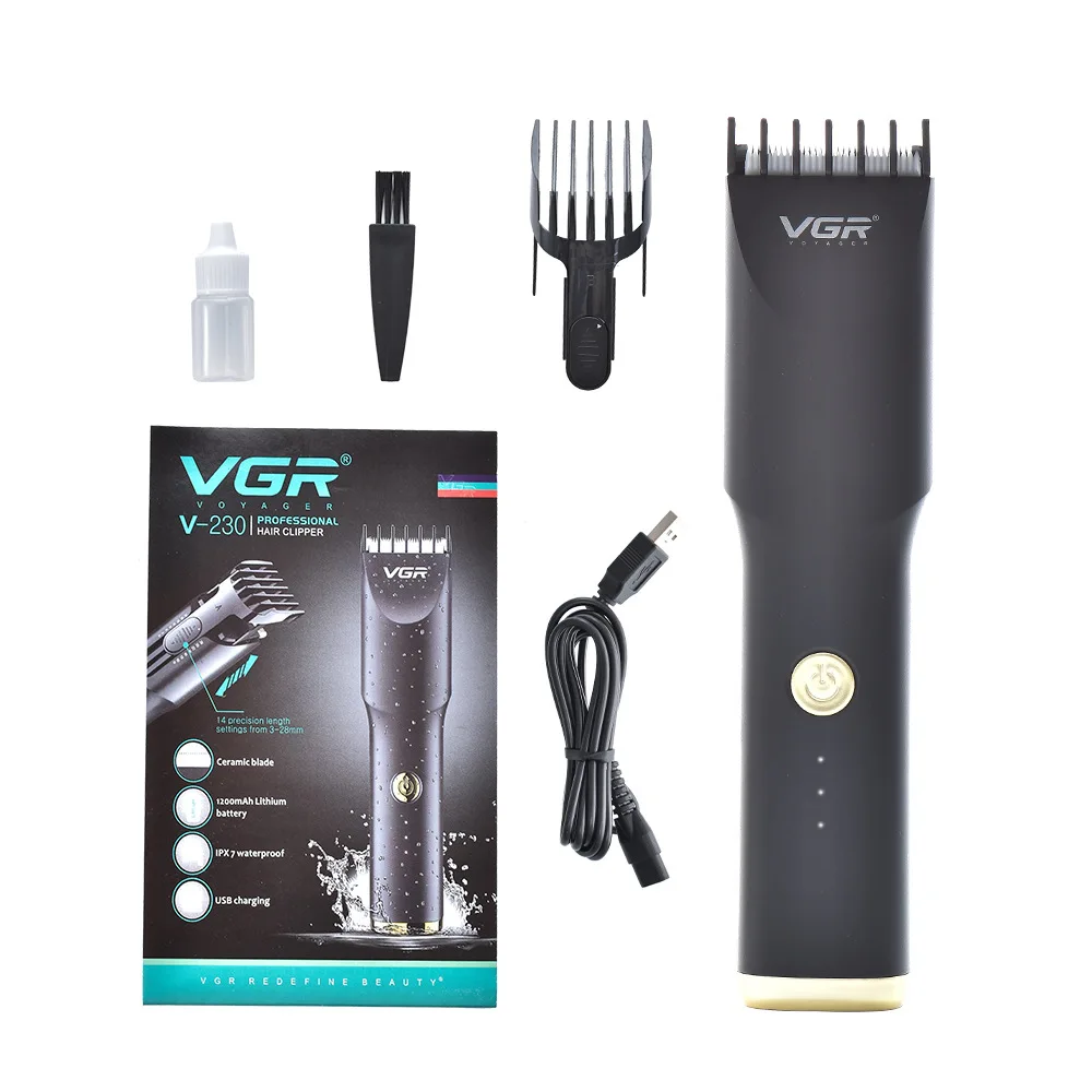 

VGR hair trimmer v230 washable hair clipper USB rechargeable haircut machine oilhead clipper hair carving engraving