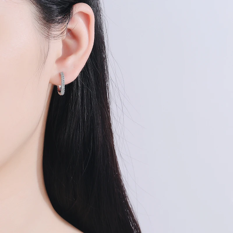 

JYouHF Exquisite 925 Sterling Silver Earrings for Women Big Geometric Shape Hoop Earrings Micro Inlaid Zircon Jewelry Oorbellen