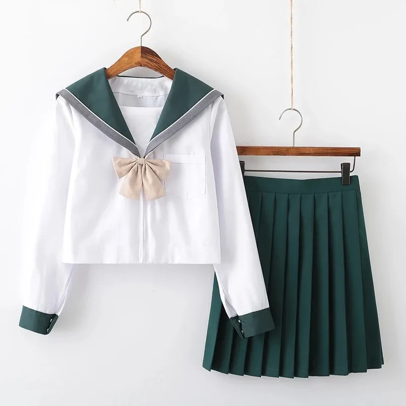 

Юбки плиссированные для девочек, зеленый моряк, японская школьная форма