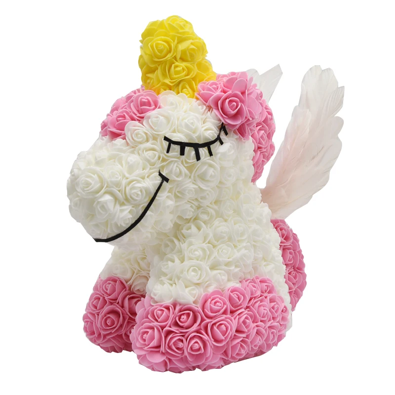 Pink Unicorn 1 Горячая Распродажа кролик, собака, панда, единорог, плюшевый медведь, роза, мыльный цветок, искусственная игрушка, рождественские подарки для женщин, подарок на день Святого Валентина - Цвет: Pink Unicorn 1
