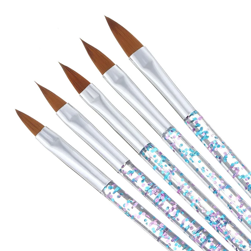 

5PCS/Set Professional Manicure UV Gel Brush Pen Transparent Acrylic Nail Art Painting Drawing Brush DIY Manicure Tools