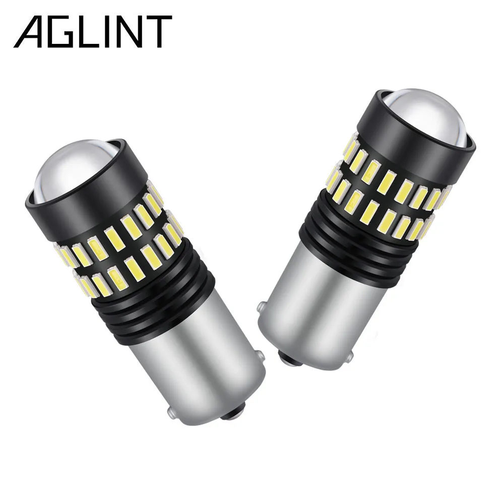 AGLINT 2 шт. 1156 светодиодный P21W BA15S Автомобильная лампочка части R5W R10W 4014-48 SMD 12-24 вольт