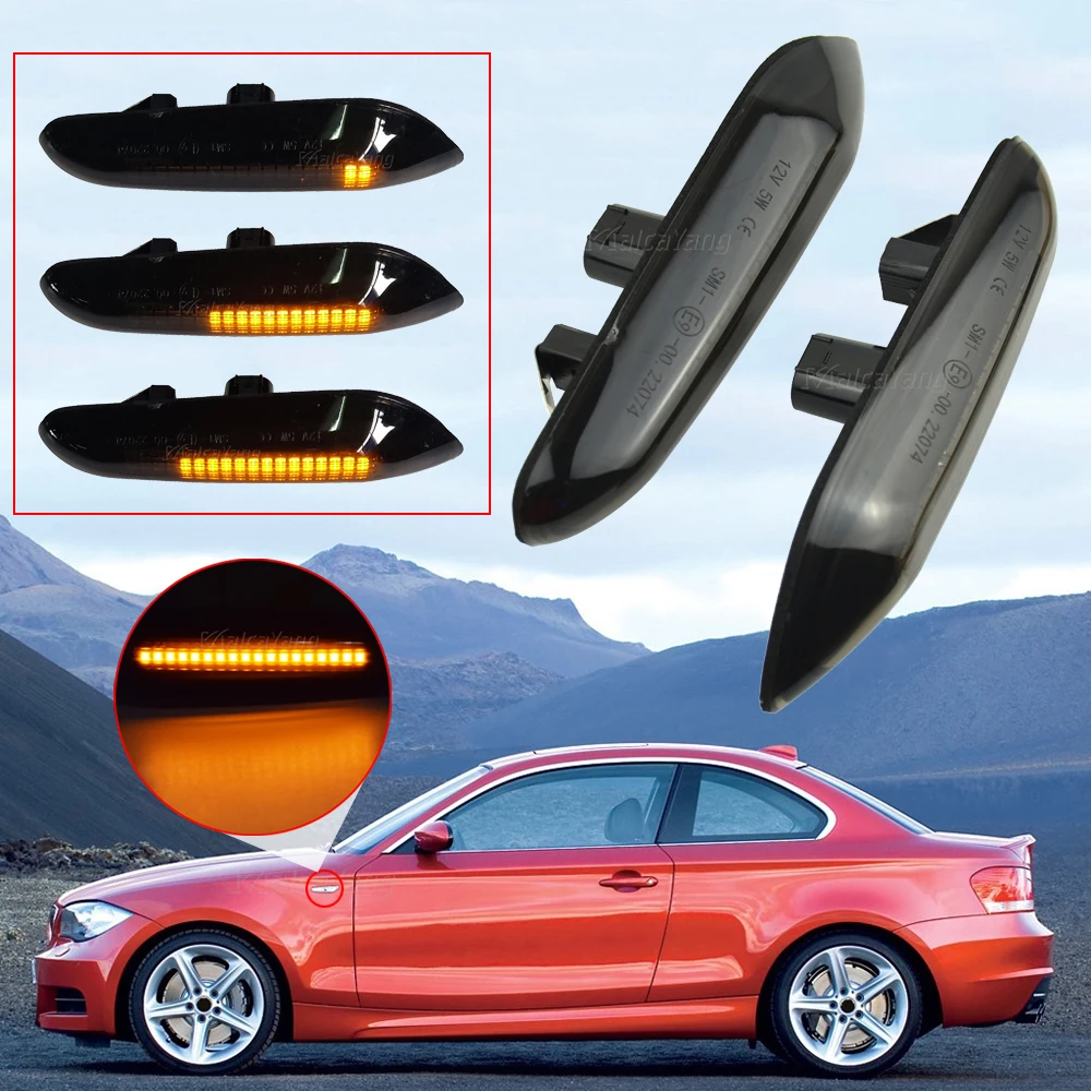 

Left/Right Side Flowing Marker Lights For BMW E46 3 E60/E61 5-Series E90/E91 E84 X1 Saloon/Estate E82/E88 Dynamic LED Turn Lamp