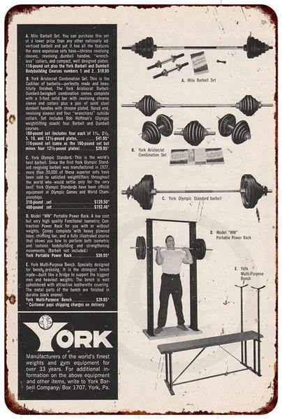 

Штанга Йорк, оборудование для спортзала, настенное искусство, реквизит для фитнеса Rogue, металлический знак