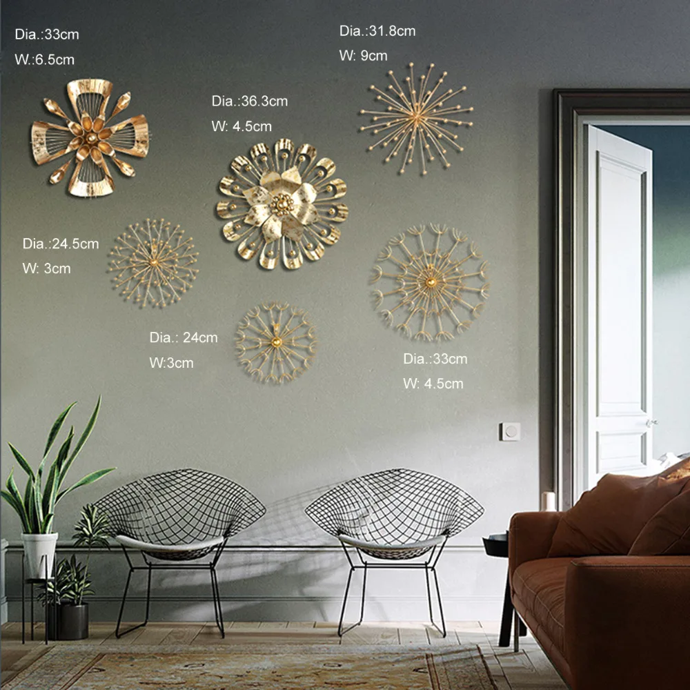 3d металлическая наклейка на стену украшение для дома золотые металлические