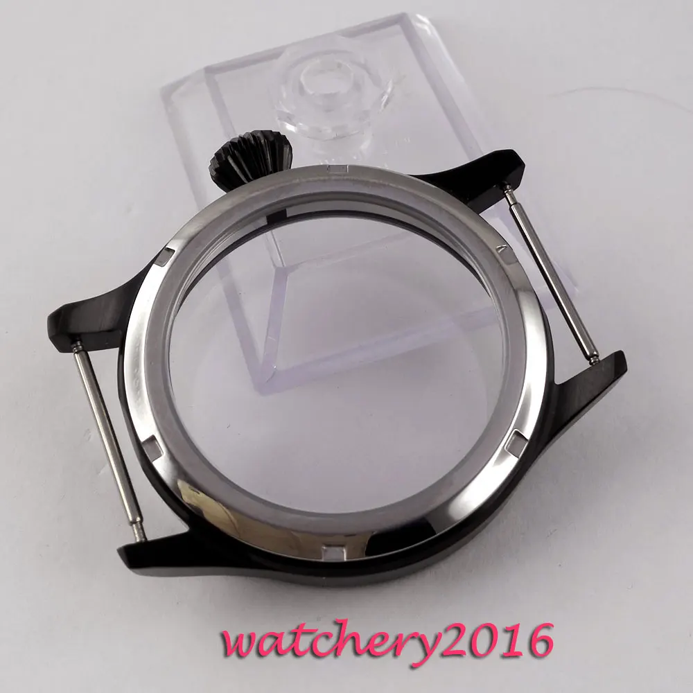 Популярные новейшие Роскошные Брендовые Часы 43 мм с сапфировым стеклом черный PVD