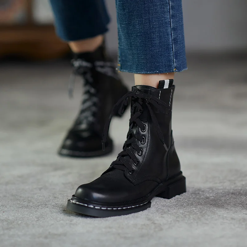 Женские ботильоны из натуральной коровьей кожи Mordoan короткие ботинки в