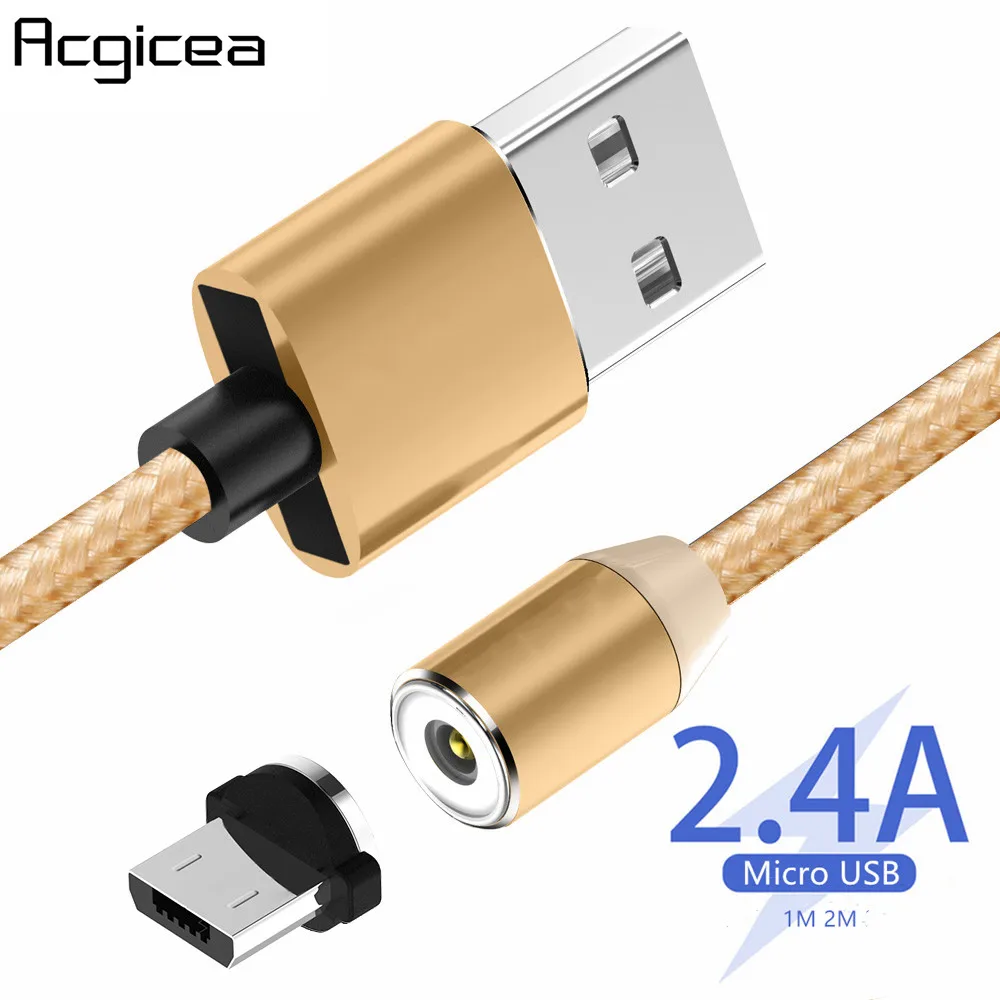 Магнитный кабель 1 м 2 Micro USB быстрая зарядка зарядный шнур для xiaomi samsung lg htc android