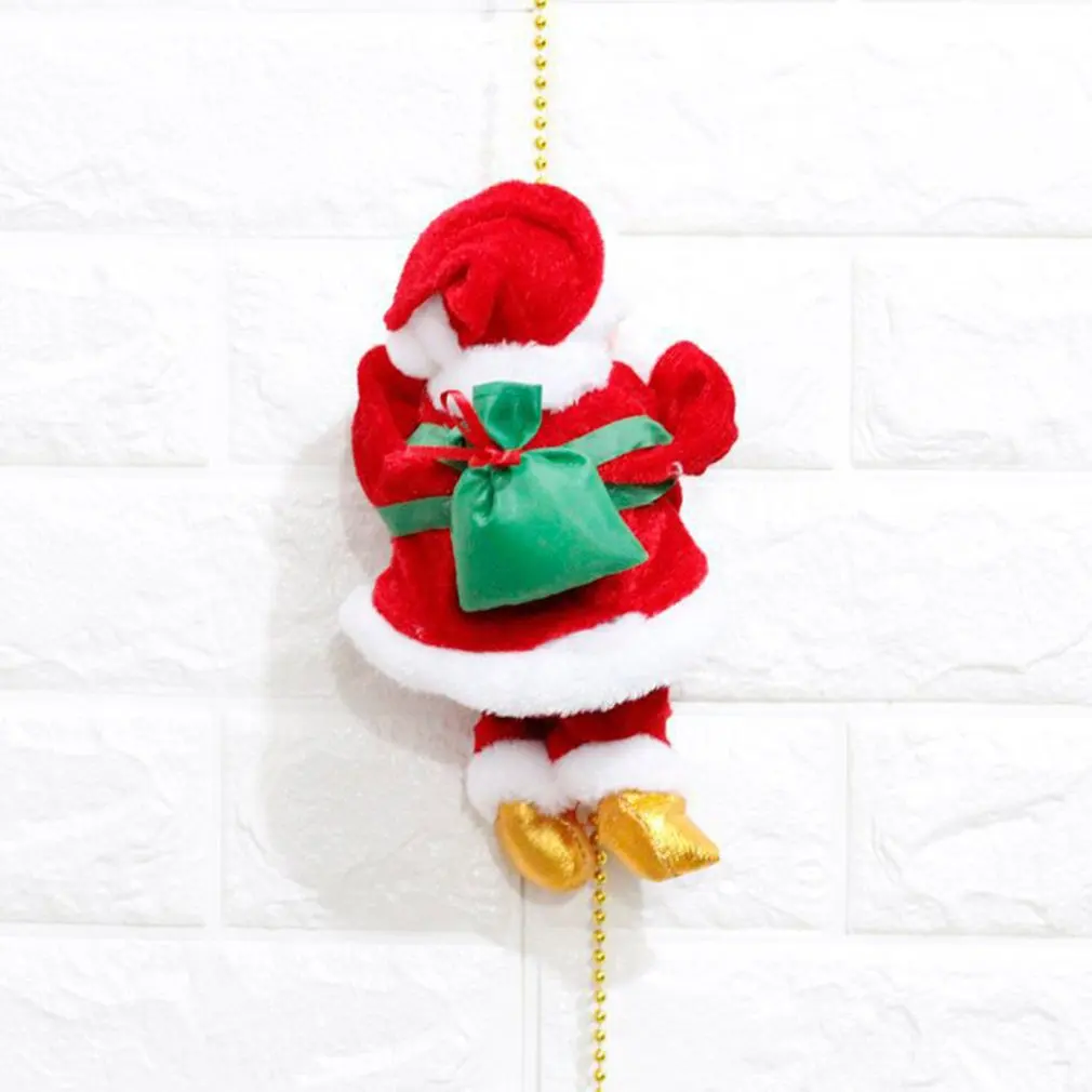 

Christmas Electric Santa Claus Climbing Ladder Doll Music Creative Xmas Decor Kid Toy Gift exquisite facial expression toy