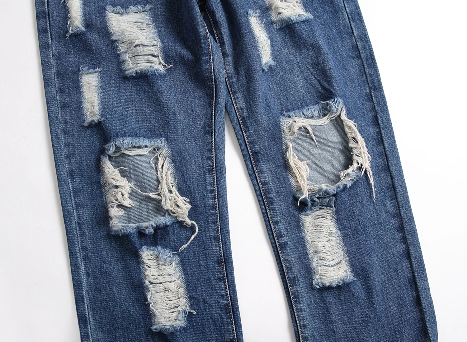 Джинсы мужские рваные прямые свободные в винтажном стиле | Мужская одежда