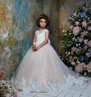ivory flower girl dresses ruffles lace tutu vintage little baby gowns children first communion dress