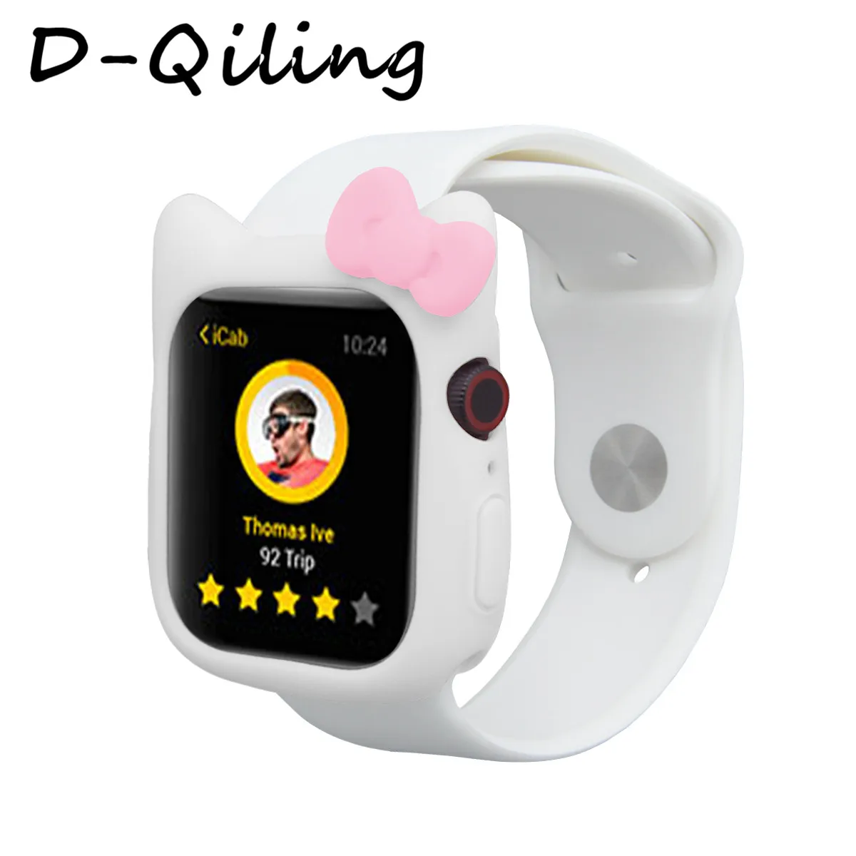 Милый силиконовый чехол HelloKitty для Apple Watch Series 5 4 3 2 1 кожаный ремешок iWatch 38 42 40 44 мм |