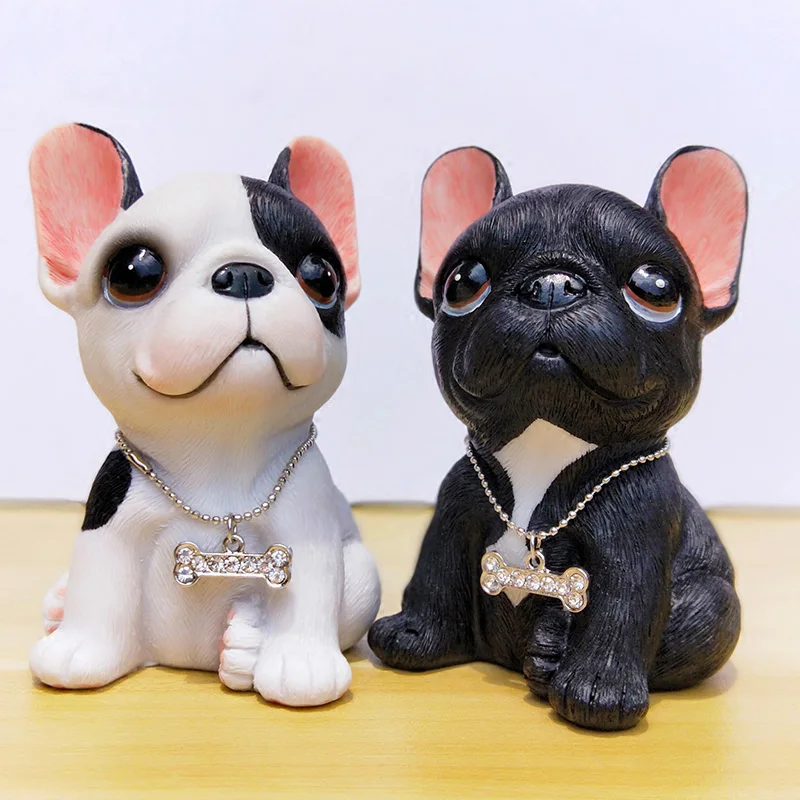 Креативная фигурка французского бульдога украшение для дома автомобиля