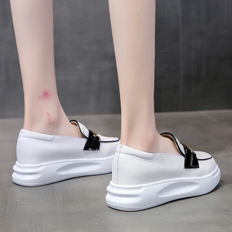 

Summer Shoes Ladies Clogs Platform Autumn Oxfords Women's Round Toe Casual Female Sneakers Modis Increas Height All-Match Loafer