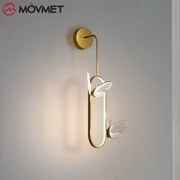 metal butterfly wall lamp led hanging with tube gold acrylic for bedroom livingroom corridors aisles gates stairs bedside lights