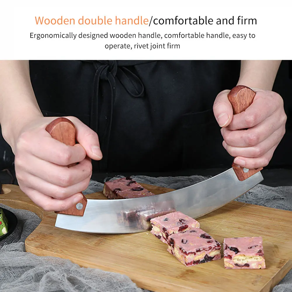 Нож для пиццы с двойной ручкой измельчитель из нержавеющей стали качающийся