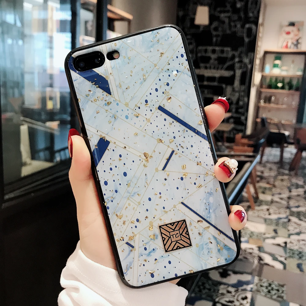 Золотой фольга мрамор Bling чехол для телефона для iPhone 11 pro XS Max XR X TPU гранитный чехол с геометрическим рисунком для iPhone 7 8 6 6s Plus блестящий чехол