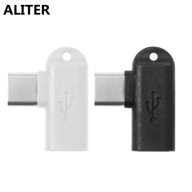 ALITER 1 шт. 90 градусов Тип C штекер Micro USB Женский адаптер для синхронизации данных и