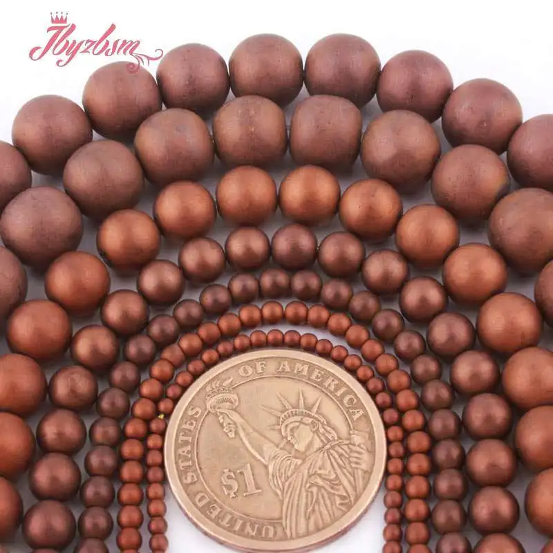 

Coffee Brown Hematite Beads Round Frost Stone Spacer Beads 2.3.4.6.8.10mm for DIY Women Men Jewelry Making Necklace Bracelet 15"