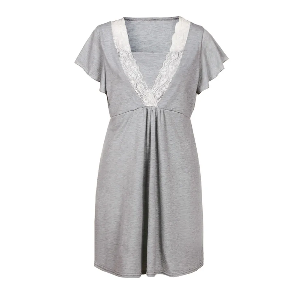 

Maternity Dresses Summer Pregnant Women Lace Casual Nursing Dress For breast feeding Pregnancy Clothing