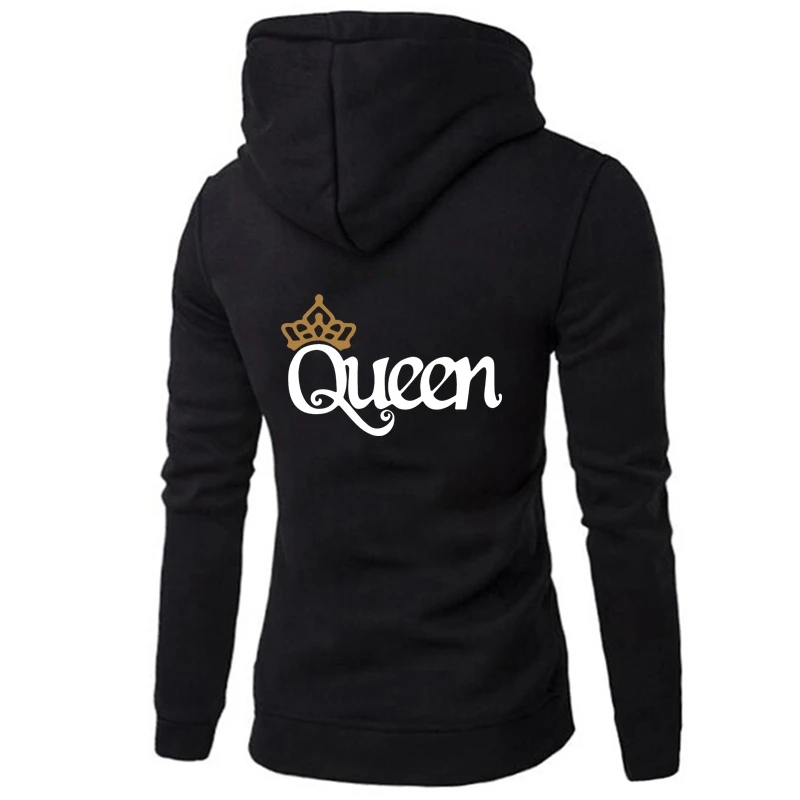 W25282BK QUEEN KING Poker толстовки для пар осень зима для женщин мужчин хараджуку свитшот с капюшоном женский длинный рукав повседневные Пуловеры Топы - Цвет: W25282BK